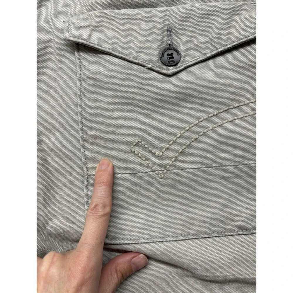Ecko Unltd Shorts Mens 34 Gray Denim Deep Pockets Casual Workwear Y2K Baggy